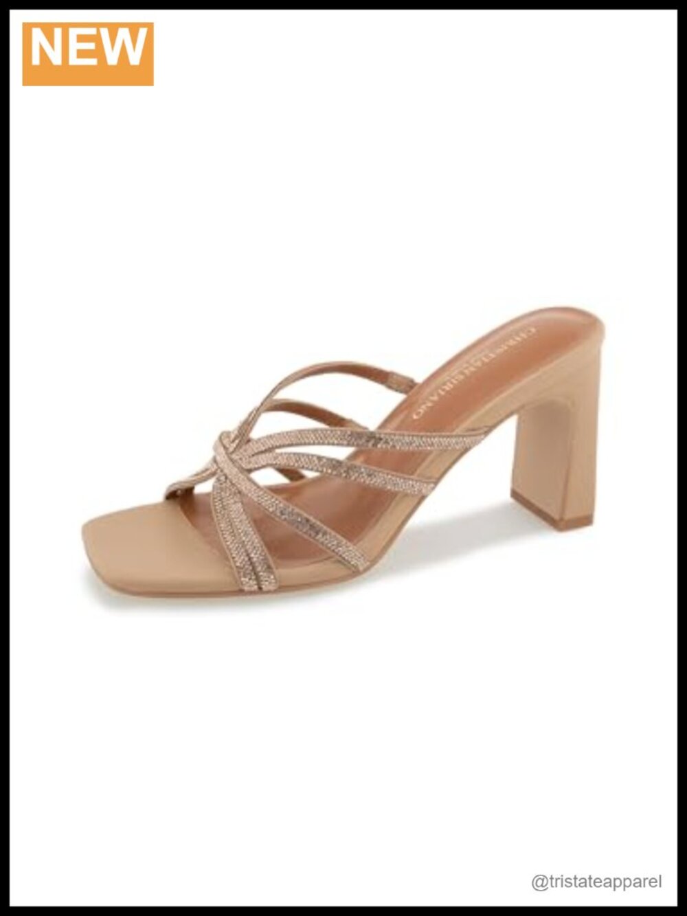 Christian Siriano Fionah Textile Slingback Heeled Sandal with Rhinestone Detail